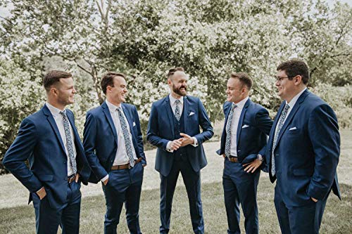 Image of DAZI Men's Skinny Tie Floral Print Cotton Necktie, Great for Weddings, Groom, Groomsmen, Missions, Dances, Gifts.