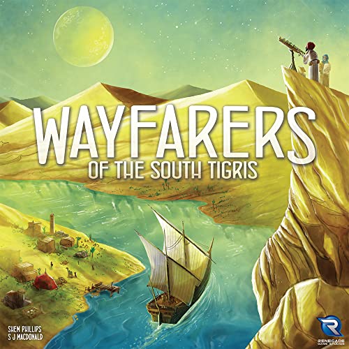 Image of Renegade Game Studios Wayfarers of the South Tigris Dice Placement Strategy Board Game, 1-4 Players, 60-90 Minutes | Strategic dice placement and worker management game for 60-90 minutes, featuring desert exploration and tableau building