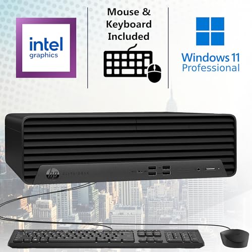 Image of HP New Elite 600 G9 Small Form Factor Desktop, Intel i5-13500 (Beats i7-11700K), 16GB RAM, 512GB SSD, HDMI, Type-C, DP, Support 4K, Wired Keyboard and Mouse, Windows 11 Pro