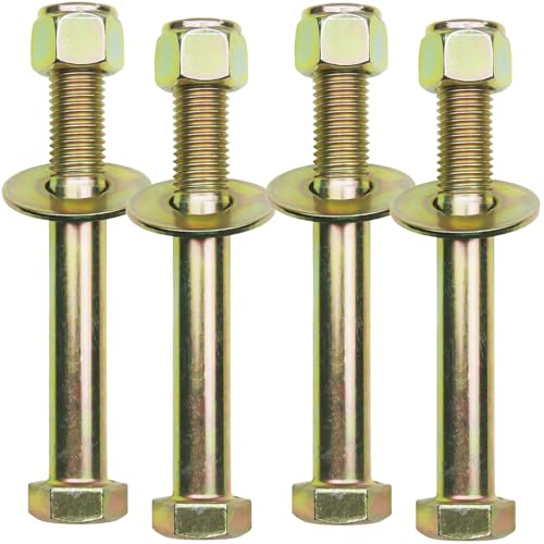 Image of 7 /8 inch x 7 inch Hex Head Bolt by Color Galvanization with Nylon Lock nut and Large Size Washer Assortment Kit,Alloy Steel,Grade 8.(4pcs Pack),by Metalsuberg