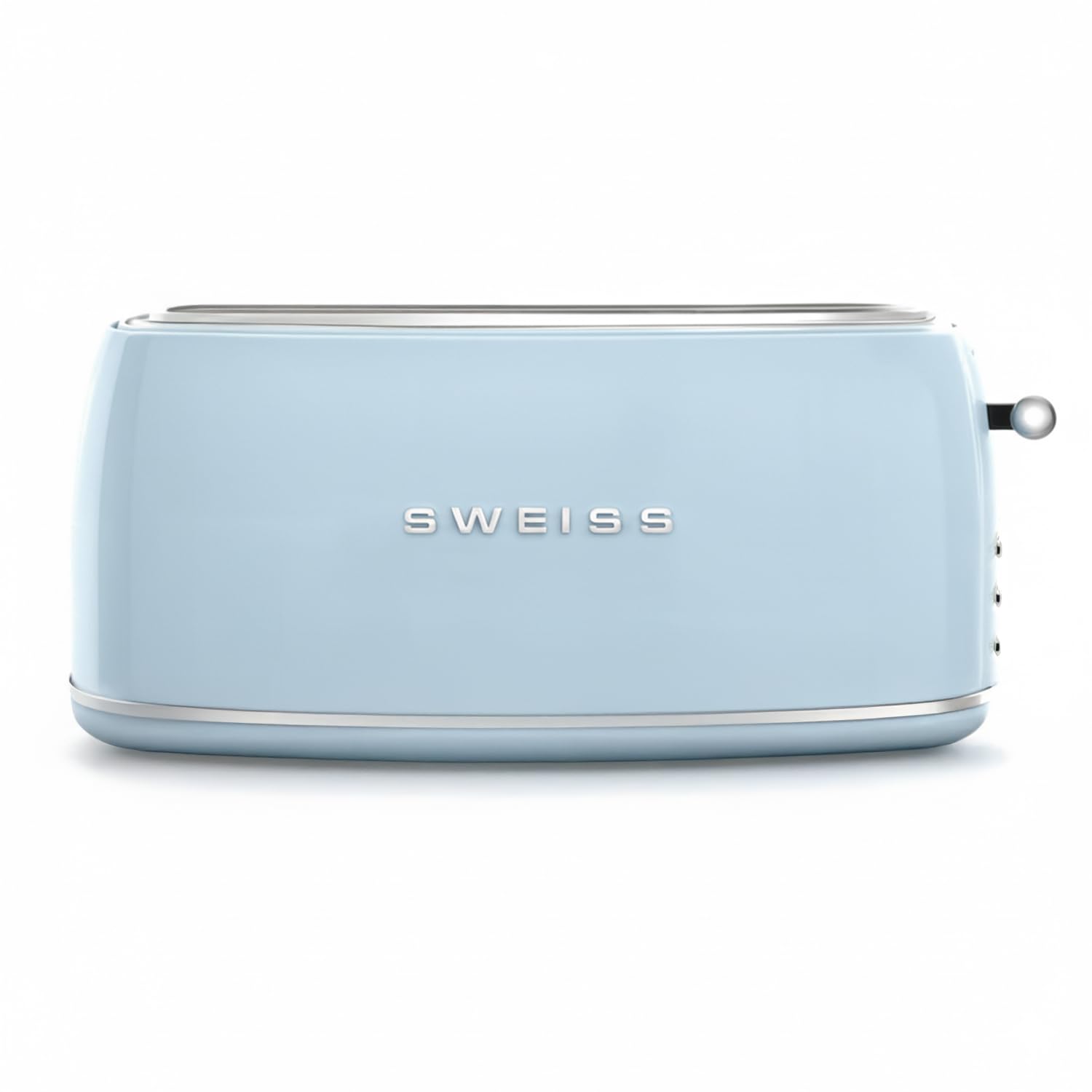SWEISS Tostapane GRV6 Vintage, 2 Tostapane, 6 livelli di potenza, funzione scongelamento, funzione baguette, tostatura rapida e uniforme, facile da pulire, cassetto briciole, blu, 1500 W