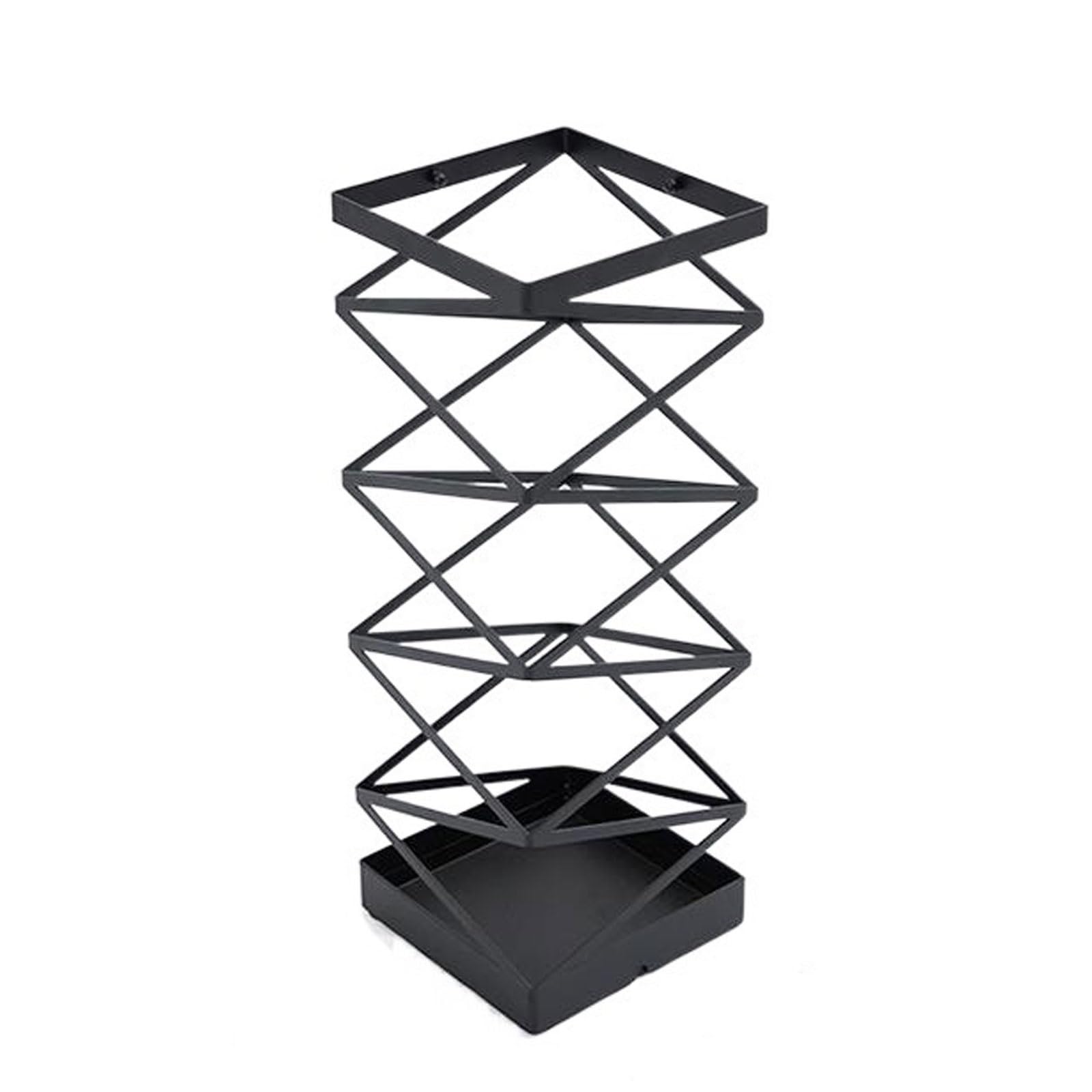 CFY652 Umbrella rack Metal Umbrella Stand Rack, Storage Holder, Bucket Shelf Barrel Freestanding Entryway Base Drip Tray Long & Short Folding For Home Office Entrance Office(Black)