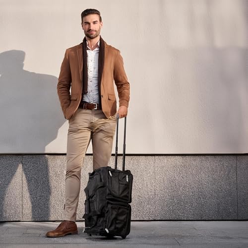 Dejuno 20-Inch Carry-on Rolling Duffle Bag, Black, One Size2