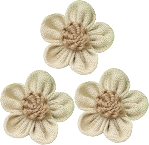 Abaodam 10 Uds. Flores de arpillera natural hechas a mano de arpillera de yute rosa de arpillera para manualidades, decoración de boda, estilo 5