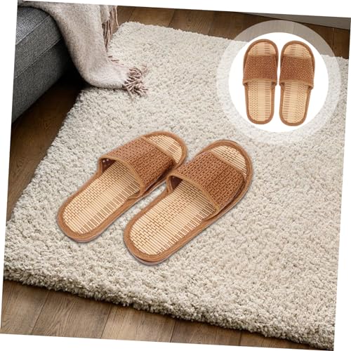 LIFKOME Rattan Woven Slippers for Couples Summer Cool Sandals Comfortable Home Shoes Lightweight Breathable Design for Indoor and Outdoor Use4