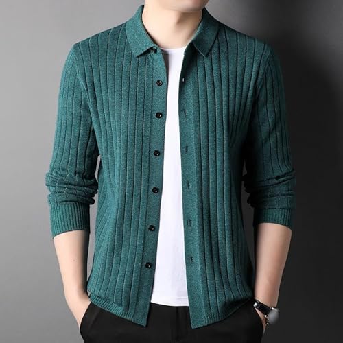 Men's Button striped Polo sweater Slim Fit Button Knitted Sweaters Casual Long Sleeve Cardigan2
