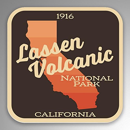 2-Pack Lassen Volcano National Park Decal Sticker | 4-Inches By 4-Inches | Premium Quality Vinyl Sticker | UV Protective Laminate | PD1009