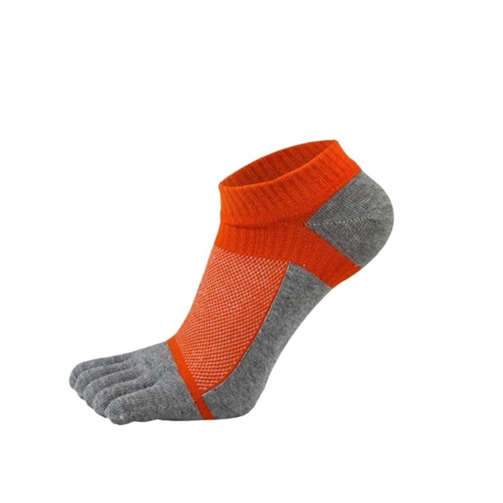 ITRHJTGP Finger Socks 5pairs Cotton Five Finger Socks Mens Sports Breathable Mesh Comfortable Shaping Anti Friction for Fitness(5 Pairs Orange)