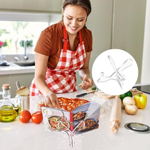 Estante transparente en forma de X para libros de cocina y repisa de hogar 3