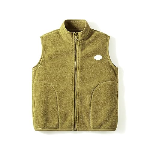 Toddler Kids Boys Girls Fleece Vest Jacket Ligntweight Cute Cartoon Zipper Closure Sleeveless Coat (Yellow, 7-8 Years)2