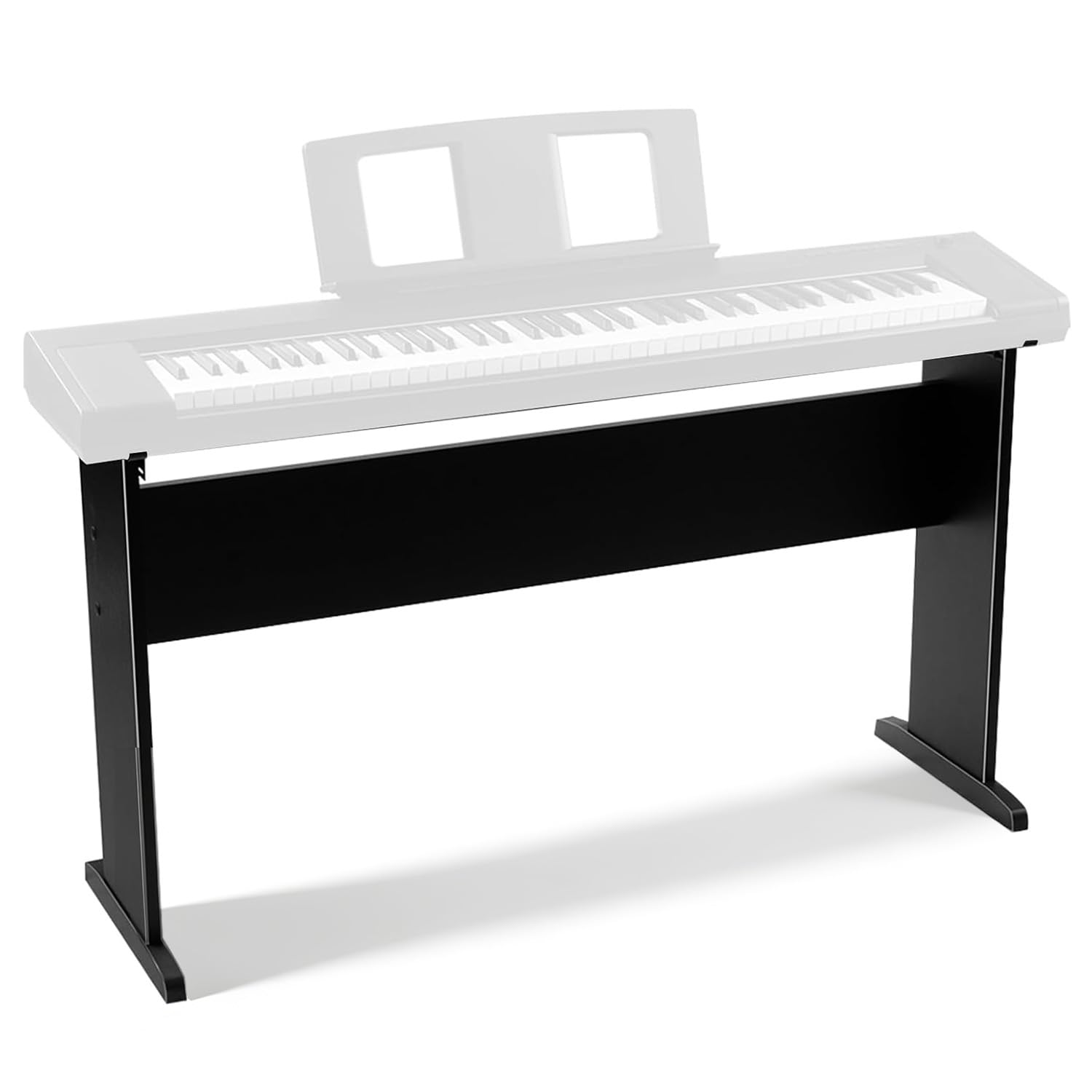 MOSEN Klaviertastaturständer aus Holz, kompatibel mit 76/88 Tasten, robuster Notenständer, verstellbare Breite, stabiler Musiktastaturständer, aufrechter Stil, Schwarz