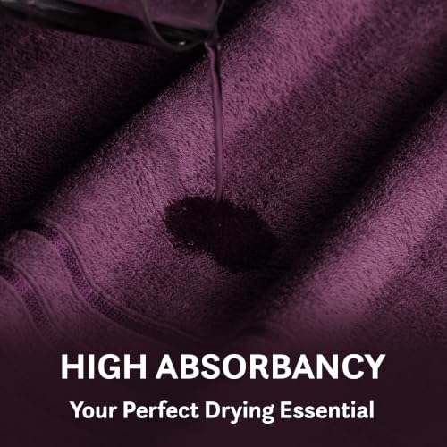 Image of MYTRIDENT Trident Hand Towels, 100% Cotton, Highly Absorbent, Super Soft, 2 Piece Hand Towel Set, 400 GSM, Hand Towel Set of 2, Gym - Spa -Towel, Comfort Living Towel-Black Currant