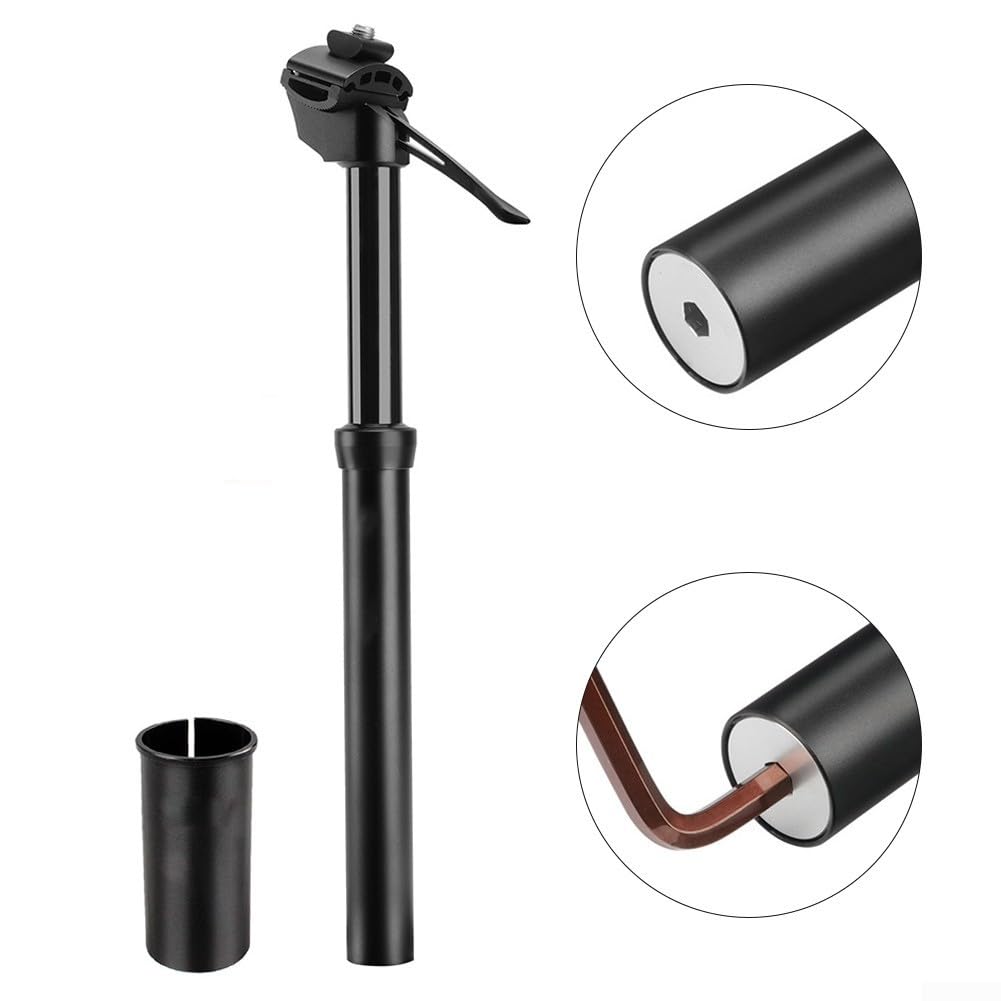 Honseadek Tubo de asiento cuentagotas de bicicleta 27.2mm mano hidráulico tija de sillín para bicicleta de montaña, sellado hidráulico gotero tubo de asiento