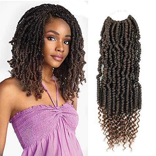 6Packs Bomb Twist Crochet Hair Spring Twist Hair 12 inch Passion Twist Braiding Hair Pre Looped Braids Synthetic Hair Extension (12inch,6pack, T30)