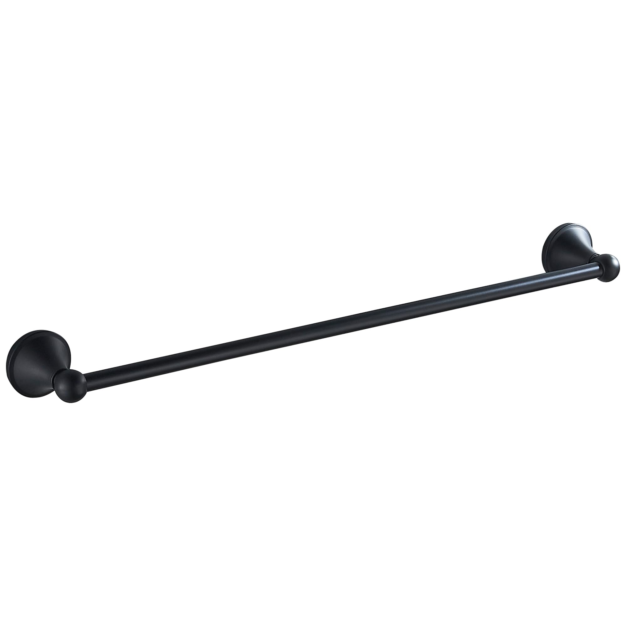 Bath Towel Rack Wall Mounted Towel Bar Bathroom Hardware Accessories Towel Holder (Black, Single)