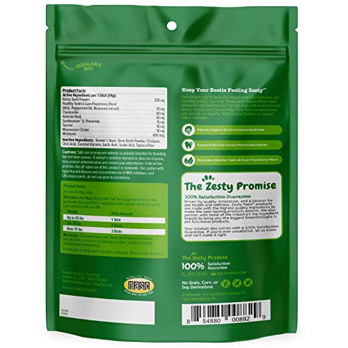 Zesty Paws OraStix for Dogs - Calming Dental Sticks for Stress and Anxiety Relief with Hemp Melatonin Chamomile Dog… - Image 5