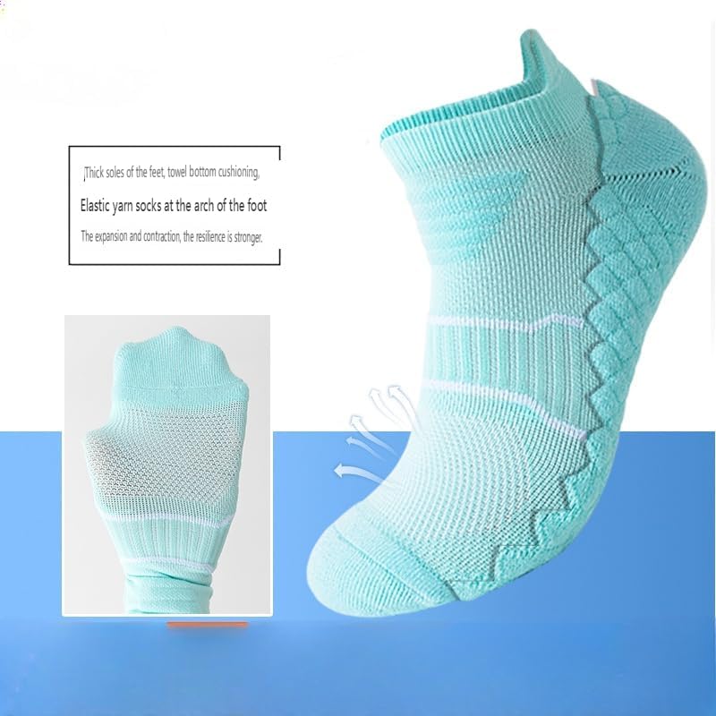 6 Pairs Men Women Sport Running Ankle Socks with Cushion Low Cut Athletic Sport Socks,Pure Cotton Thickened - Image 2