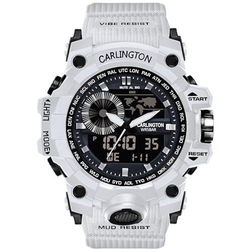Image of Carlington Analog-Digital Sports Watch: Chronograph, Dual Time, Alarm, Stopwatch, Water-Resistant, Shock-Resistant, Back Light Display- The Perfect Watch for Men and Boys - CT3388