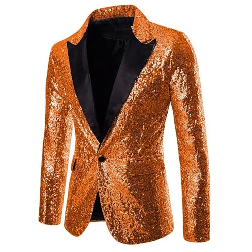 Mens Sequins Blazer Sparkly Dress Suit Jacket Cocktails Shiny Metallic Disco Dance Party Tuxedo Homecoming