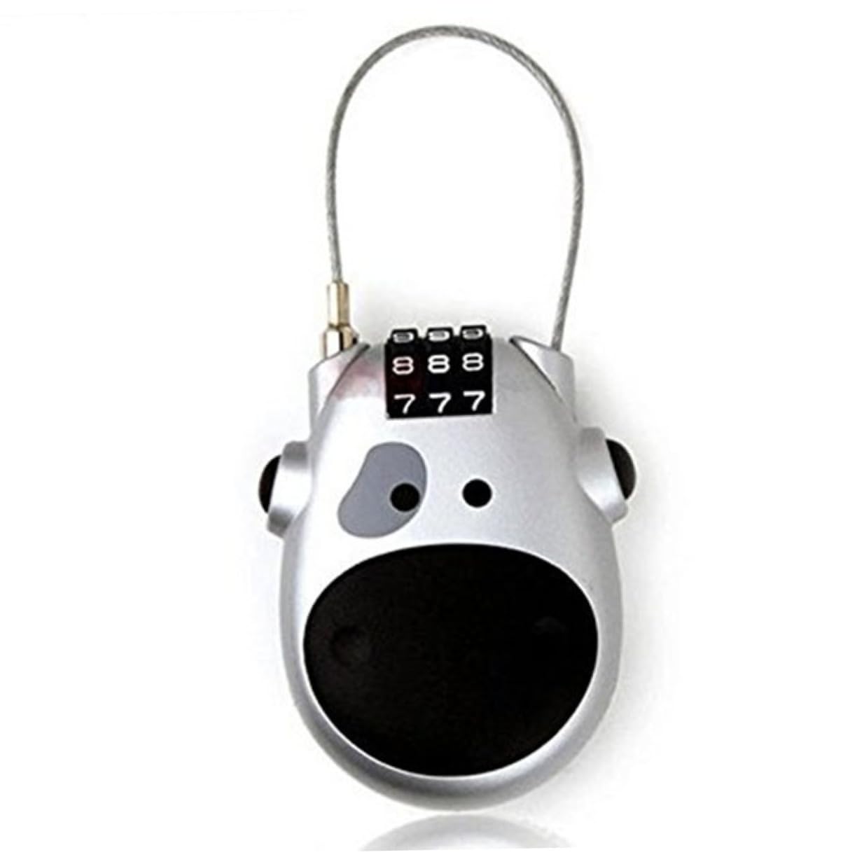 GALPADA 3pezzi Serratura Combinazione Cartoon Stile Mucca Sicurezza Per Viaggi Cavo Lungo Resistente e Facile Da Usare Adatta Per Valigie e Zaini