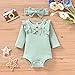 Aalizzwell Infant Baby Girls Clothes Ribbed Bodysuit Pants Set Fall Winter Spring Outfits Olive Green 3-6 Months