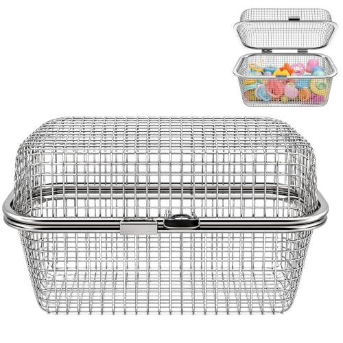 BIDHAPS 304 Stainless Steel Dishwasher Basket | Fine Mesh Dishwasher Utensil Organizer for Baby Bottle Baking Tools & Small Kitchen Items