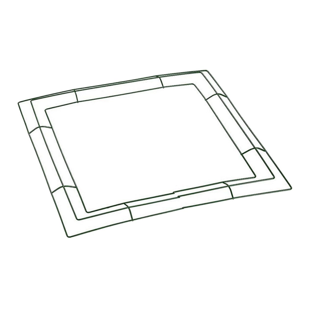 GRIRIW Metal Wreath Frame DIY Wire Flowers Square Shaped Craft Wreath Form Holiday Decor