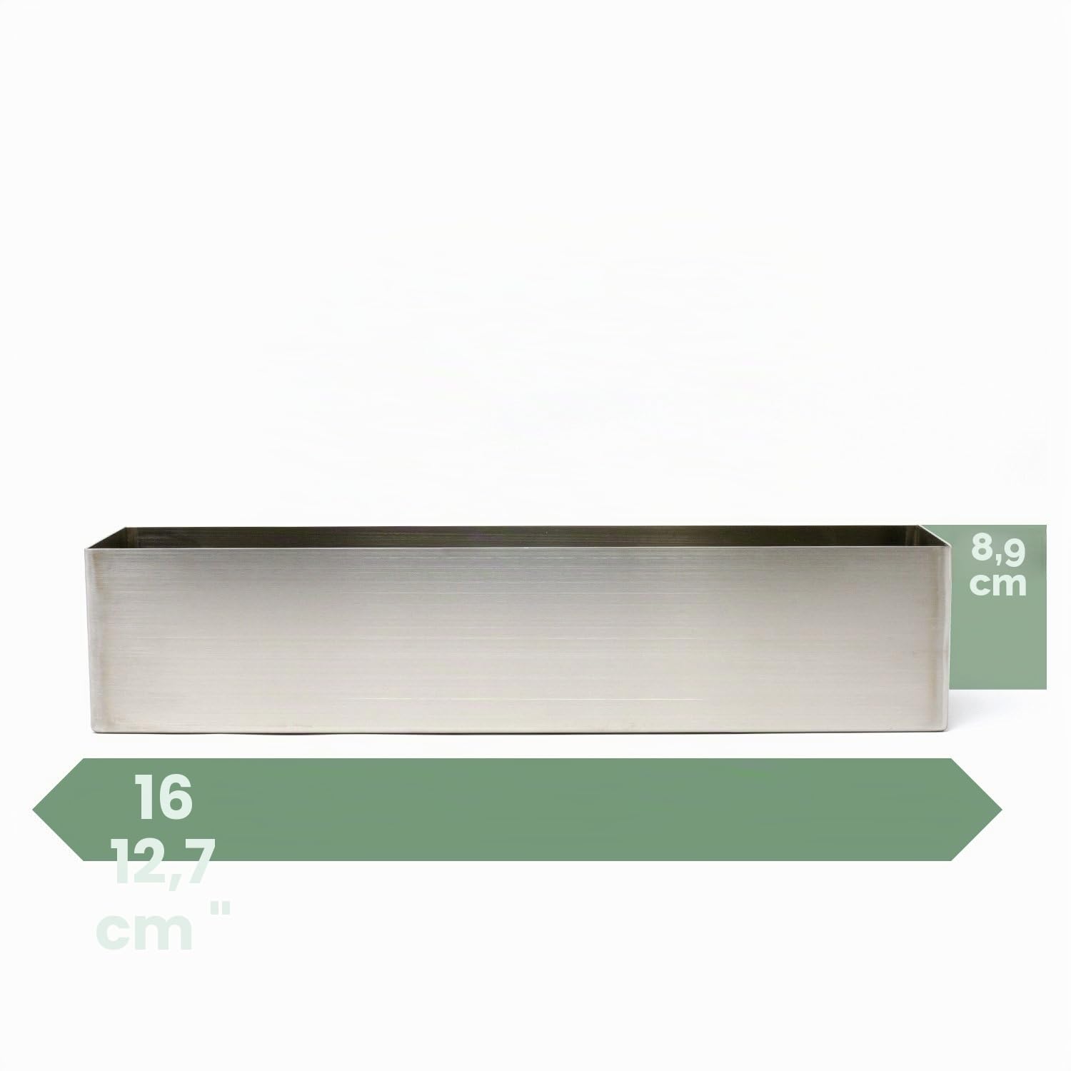 Buhbo - Jardinera Rectangular Moderna de Acero Inoxidable Cepillado, 40 cm