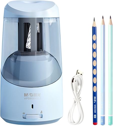 M&G Sacapuntas eléctrico, sacapuntas portátil automático operado por USB para lápices de colores de 0.236 a 0.315 pulgadas para niños, escuela,