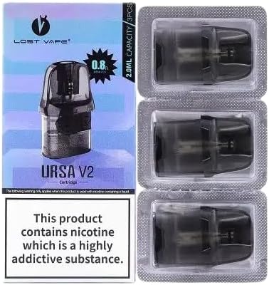 TVDCLost Vape Ursa Nano V2 Replacement Pod, Precise Atomization Control, Ergonomic Mouthpiece, Richer Flavour, 3 Pack, (0.8ohm)