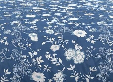 Image of DECOR2ADMIRE Premium Cotton Bedsheet Double King Size 90x100 Inches, 300 TC Soft Breathable Printed Bed Sheet with 2 Pillow Covers (Blue Floral, Double 90 inch x 100 inch)