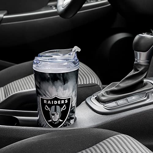 Image of Rico Industries NFL Football Glitter 24oz Acrylic Glitter Tumbler with Hinged Lid, Officially Licensed Double Wall Tumbler with Straw