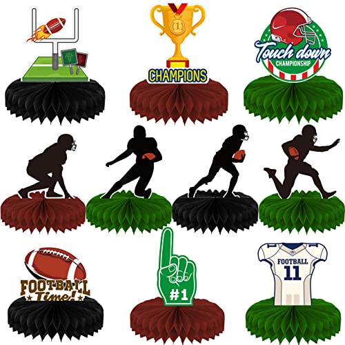 10 Pieces Football Party Supplies Super Bowl Football Decorations Covers Super Bowl Football Theme Table Topper Decorations for All-star Birthday Themed Party Suplies
