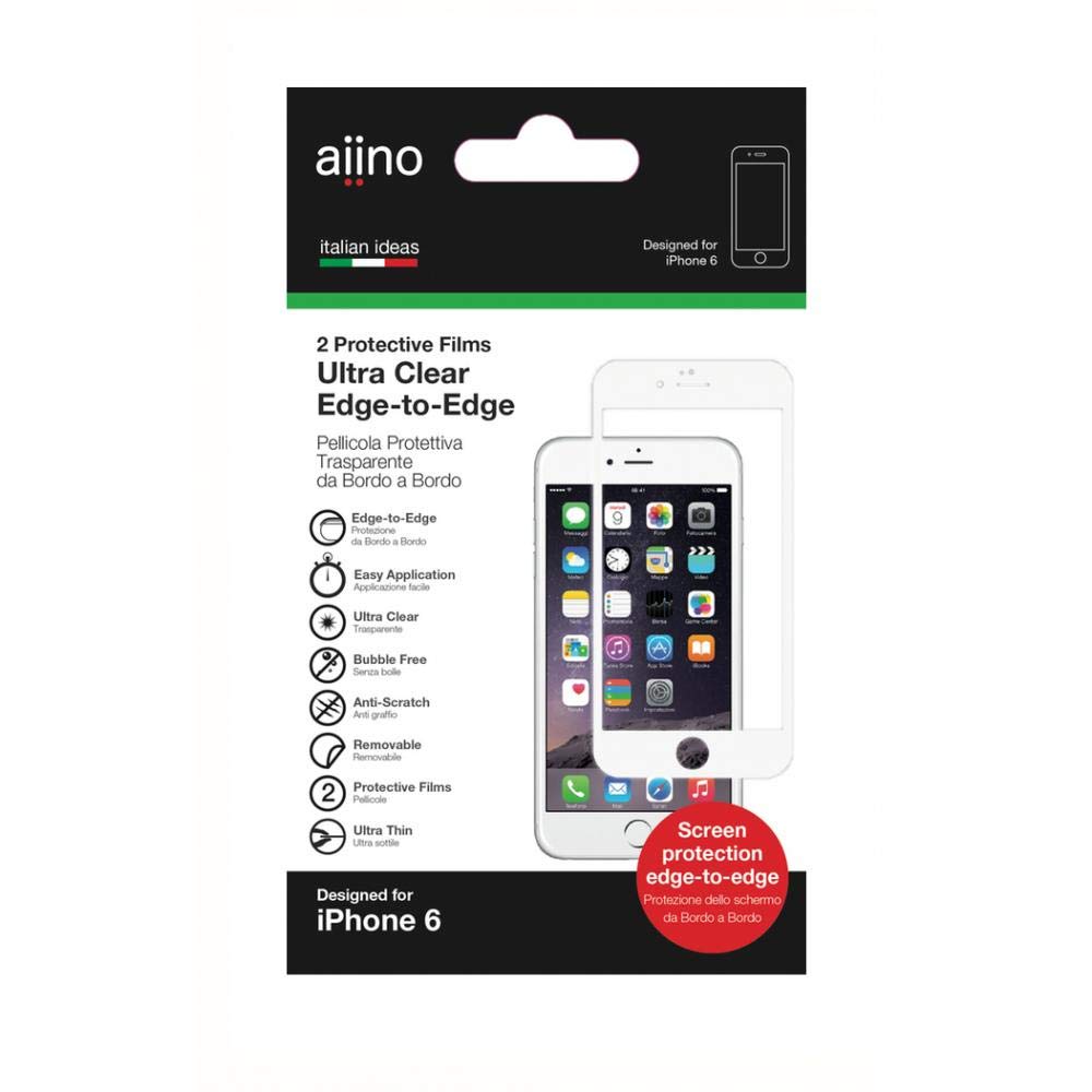 aiino - Edge to Edge Apple iPhone 6 Screen Protector Mobile Phone Accessory - White - Image 2