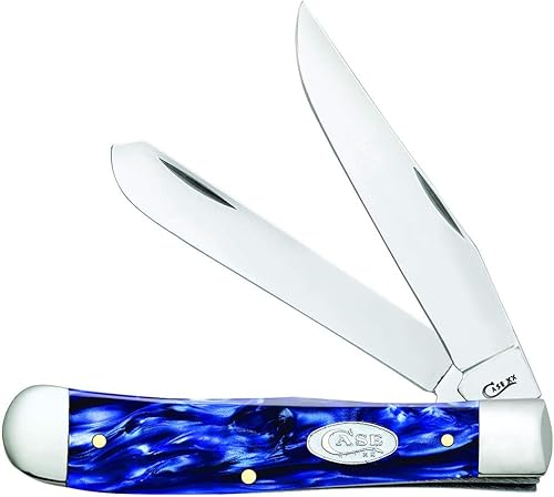 Case WR XX Navaja de bolsillo Trapper Sparxx Blue Pearl Kirinite Artículo #23431 - (10254 SS) - Longitud cerrada 4 18 pulgadas