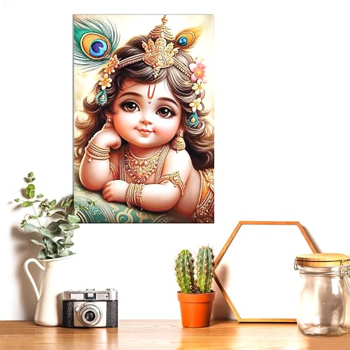 Image of Twinster Bal krishna Posters Photo for Pregnant Women, Baby Poster Self Adhesive (Size 45 cm by 30 cm) Pack of 1 (Design1)