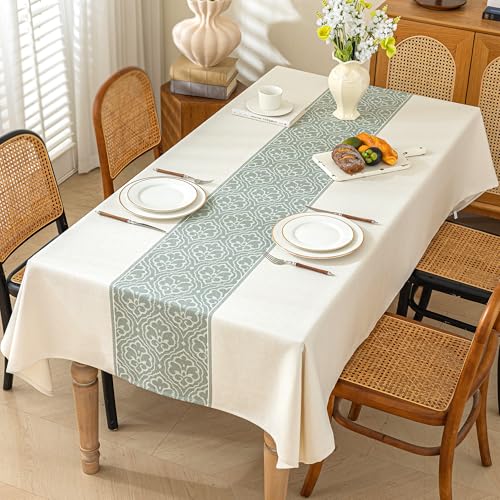 Linen Tablecloths for Rectangle Tables,Fabric Tablecloth Advanced Waterproofing Technology for Dinningroom,Farmhouse