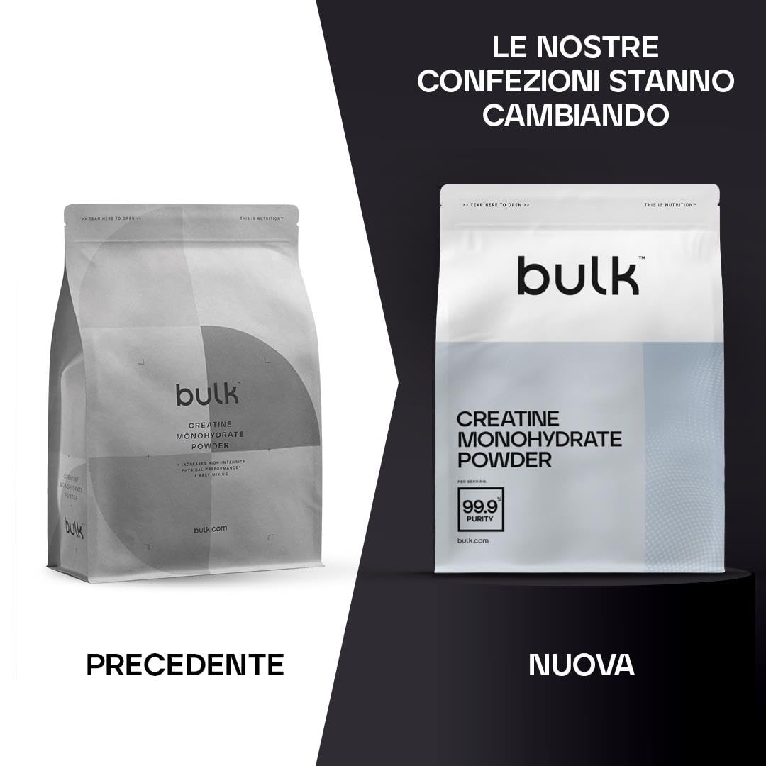 Bulk Creatina Monoidrato Polvere 500 g | 147 porzioni | Creatina micronizzata pura | Senza aroma | Vegano e Halal | Ideale per fitness, allenamento e palestra | Si scioglie facilmente