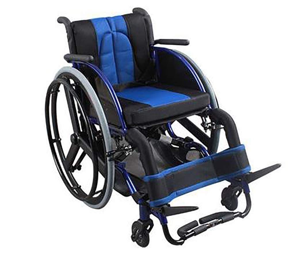 Wózek Inwalidzki Ze Stopu Aluminium, Składany Super Lekki Skuter Sportowy Odpowiedni Dla Seniorów Niepełnosprawnych/Blue/38Cm