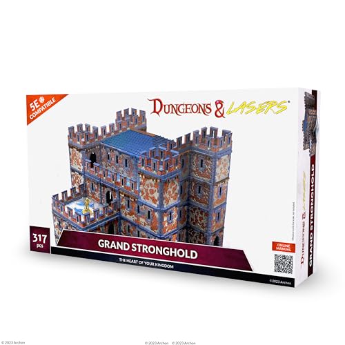 Dungeons & Lasers Grand Stronghold Terrain Set for DND and Tabletop RPG Games - 5E Compatible for 28mm - 32mm Scale Miniatures - 317 Pieces - Modular Design for Quick Assembly - from Archon Studio