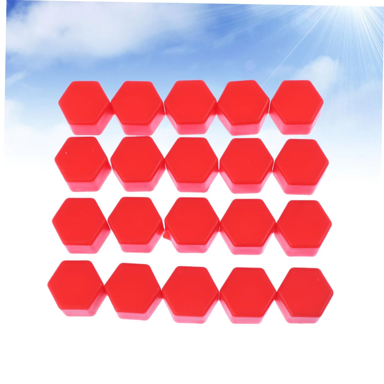 Cabilock 20pcs Red Wheel Lug Nut Covers Bolts Protect Caps Durable Wheel Nut Covers and Corrosion Protection