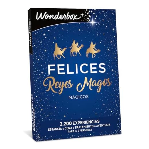 WONDERBOX - Caja Regalo - Felices Reyes Mágicos - 1 Experiencia a Elegir: Estancia, gastronomía, Actividad de Bienestar o de Aventura para 1 o 2 Personas
