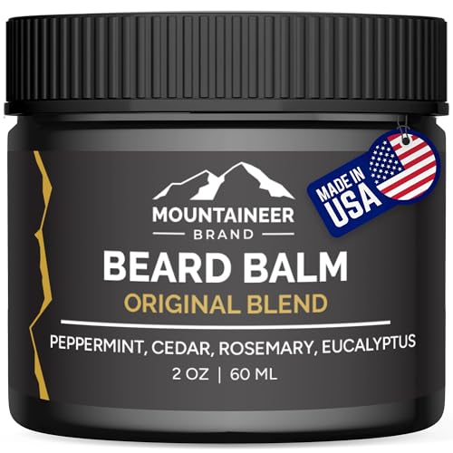 Mountaineer Brand Natural Beard Balm with Original Scent | Scents Inspired by Nature | Beard Butter for Men | Leave in Condidtioner | Hydrates, Softens and Tames | Made in West Virginia | 2oz