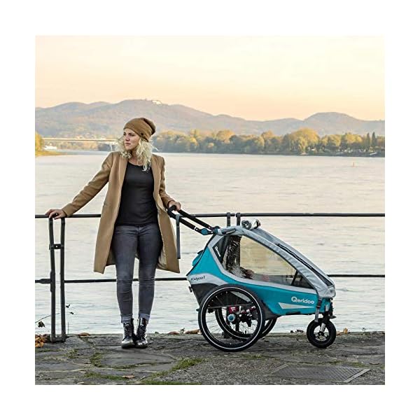 Qeridoo Kidgoo1 (2020/2021) Kinderfahrradanhänger, Fahrradanhänger 1 Kind - Petrol – Bild 8