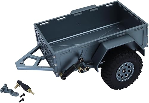 Miniatura 3 de FACCNOY Coche de remolque de cubo RC de metal con enganche para actualización de oruga RC 118 TRX4M (Titanio)