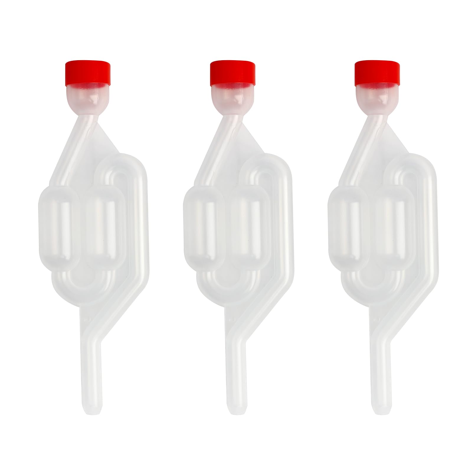 Tubo de Fermentación con Válvula de Fermentación, Bubbler para Cerveza y Vino, Airlock para Fermentación de Chucrut y Jugo de Frutas, Accesorio Esencial para Elaboración de Bebidas (Rojo)