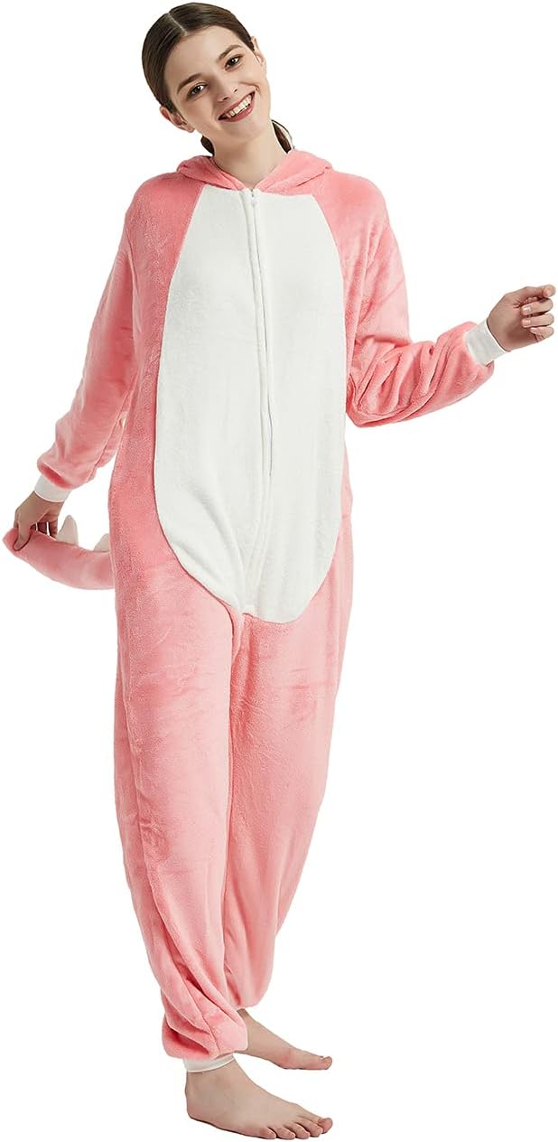 Dinosaur Onesie Adult Dragon Costume T-Rex Animal Women Plush Pajamas One Piece Cosplay Halloween Christmas