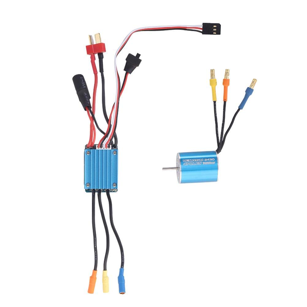 Estink Brushless Rc Motor,2430 7200KV 4P Sensorless Brushless Motor 25A Brushless ESC for 1/18 Car Boat
