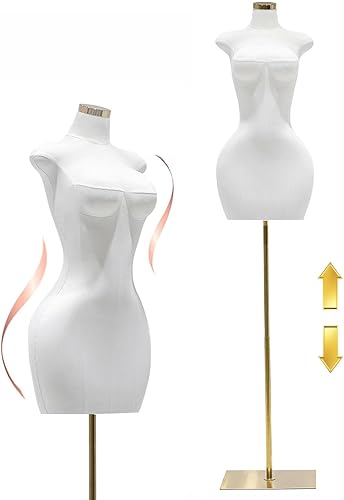 Torso de maniquí femenino con curvas de tamaño grande, forma de vestido de cuerpo ajustable con base cuadrada de metal, pantalla de cuerpo completo disponible en Yaxa Costa Rica