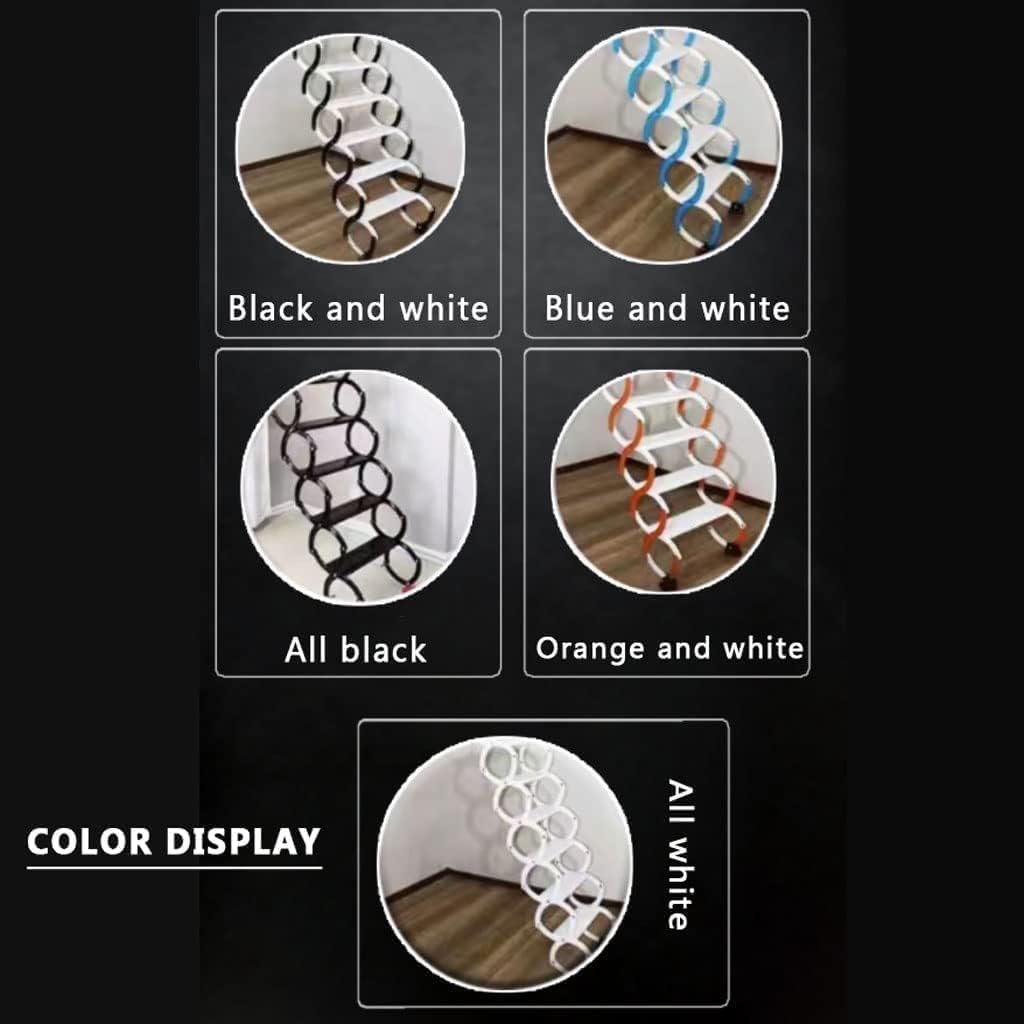 Rieort Escaleras para ático del hogar, Escalera para ático Interior y Exterior, Carga montada en la Pared, 1100 Libras para decoración, Escalera para Loft de aleación para casa